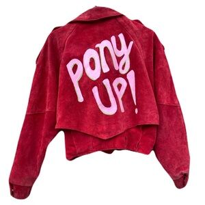 Pony up! Suede Red Leather Coat